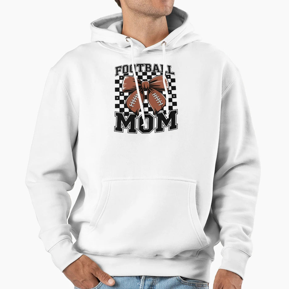 Football Bow Mother Day Hoodie - Casual Everyday Wear Unisex - T-Shirt, Sweatshirt, Hoodie