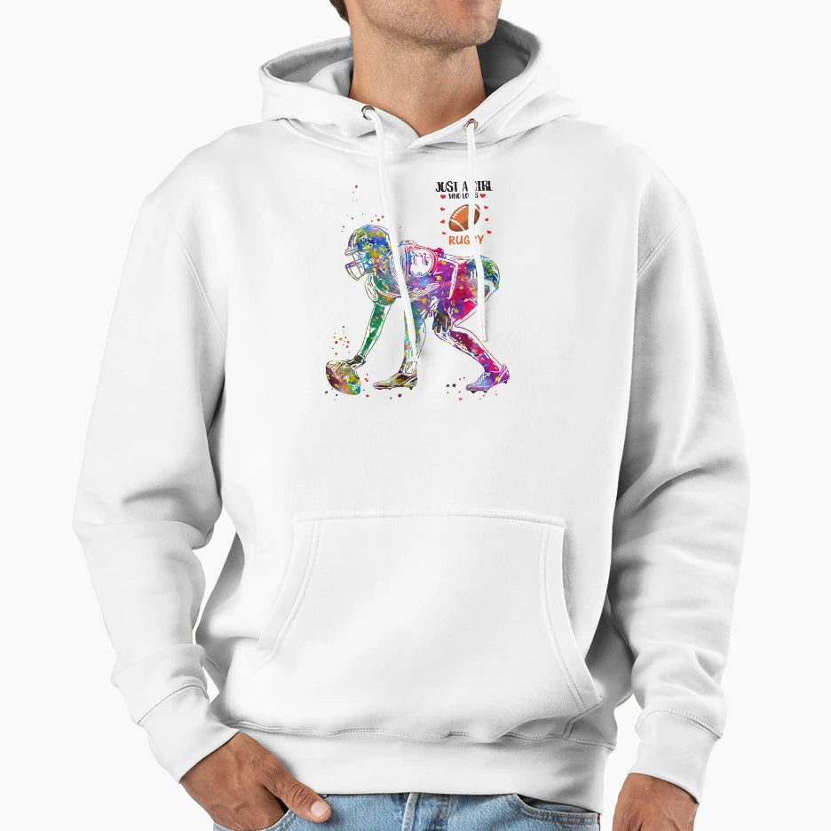 American Football Player Hoodie - Minimalist Print for Adults - T-Shirt, Sweatshirt, Hoodie