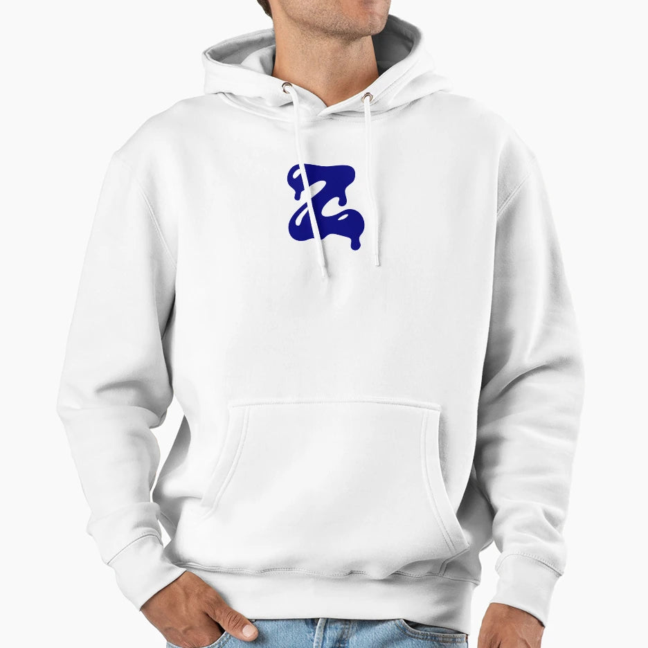 Glossy Dark Blue Liquid Letter Z Hoodie - Custom Art Print Unisex - T-Shirt, Sweatshirt, Hoodie
