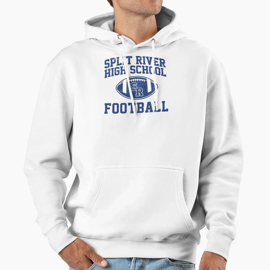 Split River High School Football Variant Hoodie - Graphic Print Men Women - T-Shirt, Sweatshirt, Hoodie
