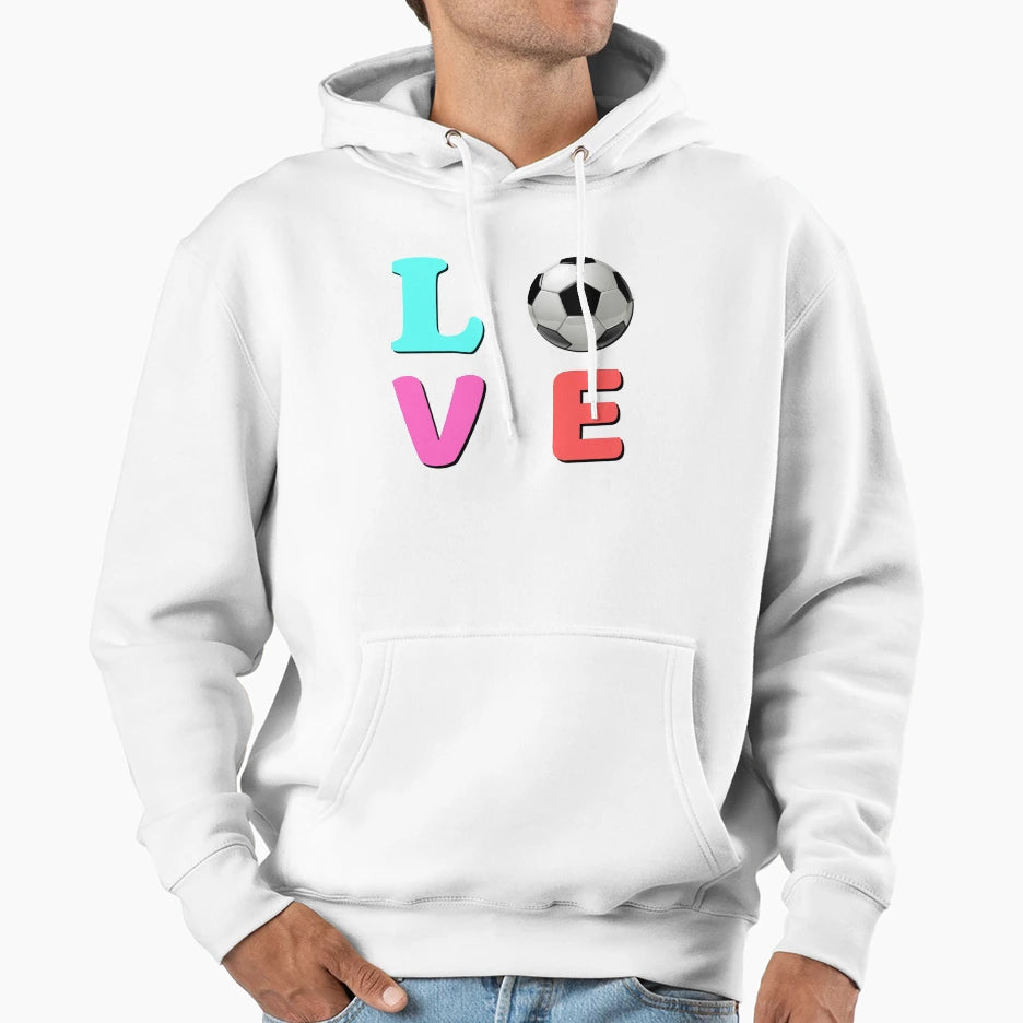 Love Soccer Hoodie - Aesthetic Graphic Unisex - T-Shirt, Sweatshirt, Hoodie