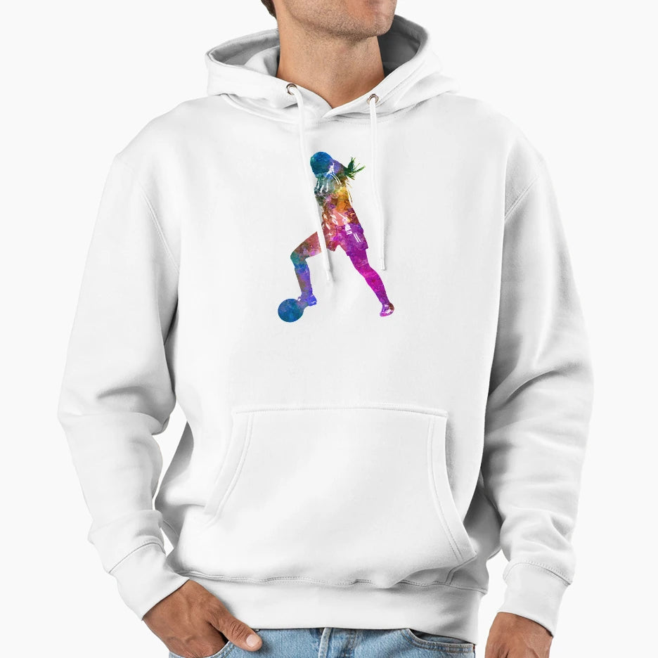 Playing Soccer Football Player Hoodie - Casual Everyday Wear Unisex - T-Shirt, Sweatshirt, Hoodie