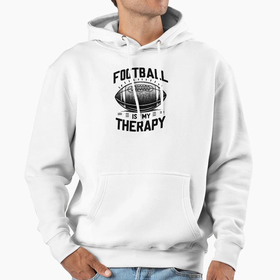 Football Is My Therapy Hoodie - Streetwear Style Men Women - T-Shirt, Sweatshirt, Hoodie