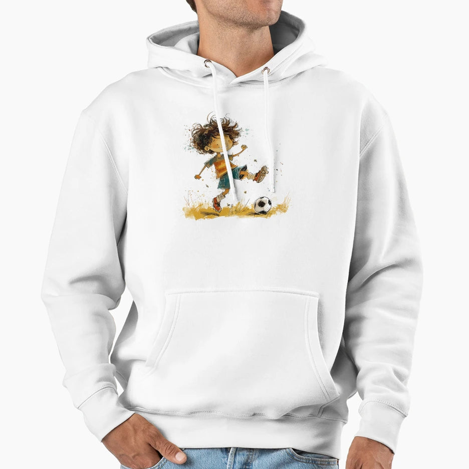 Little Playing Soccer Hoodie - Unique Graphic Unisex - T-Shirt, Sweatshirt, Hoodie