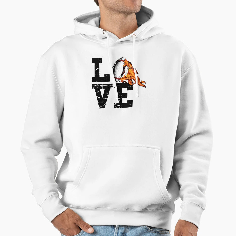 Love America Football Hoodie - Casual Everyday Wear for Adults - T-Shirt, Sweatshirt, Hoodie
