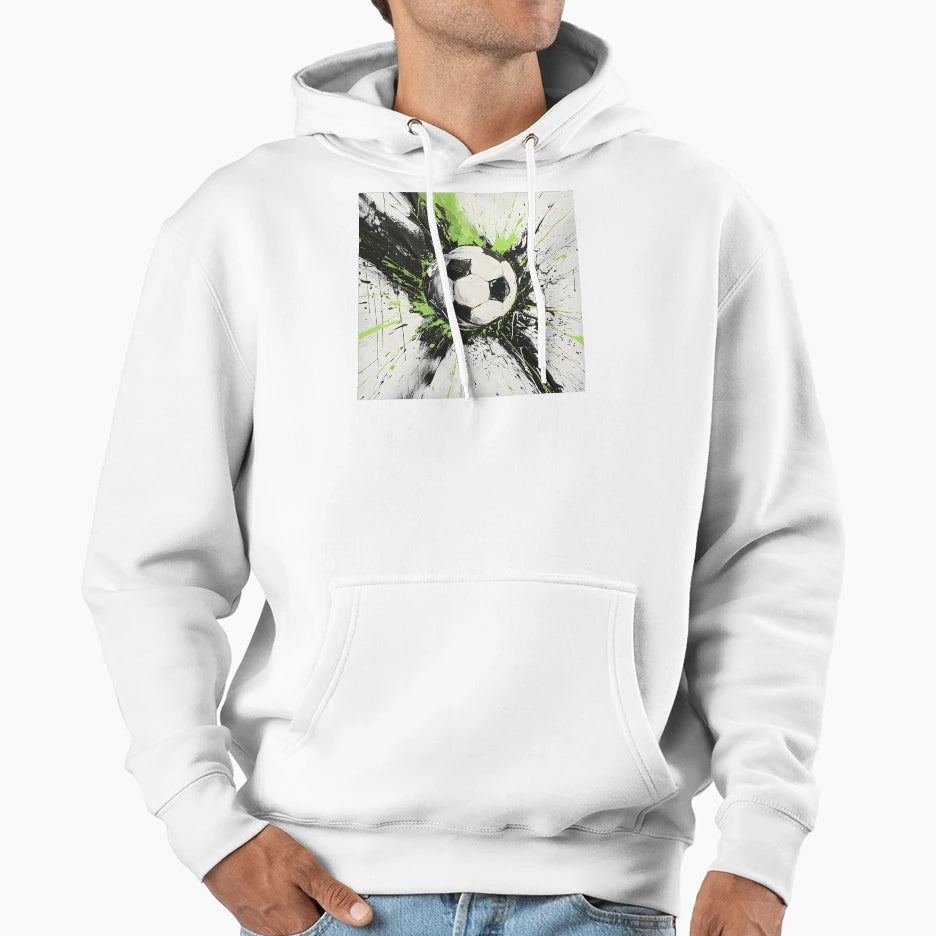Soccer Ball Paint Explosion Hoodie - Unique Graphic Unisex - T-Shirt, Sweatshirt, Hoodie