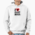 I Love Football Motif American Sport Hoodie - Novelty Apparel Unisex - T-Shirt, Sweatshirt, Hoodie