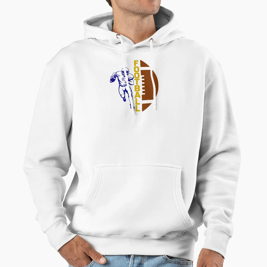 Running Football Player Football And Text Hoodie - Graphic Print Unisex - T-Shirt, Sweatshirt, Hoodie