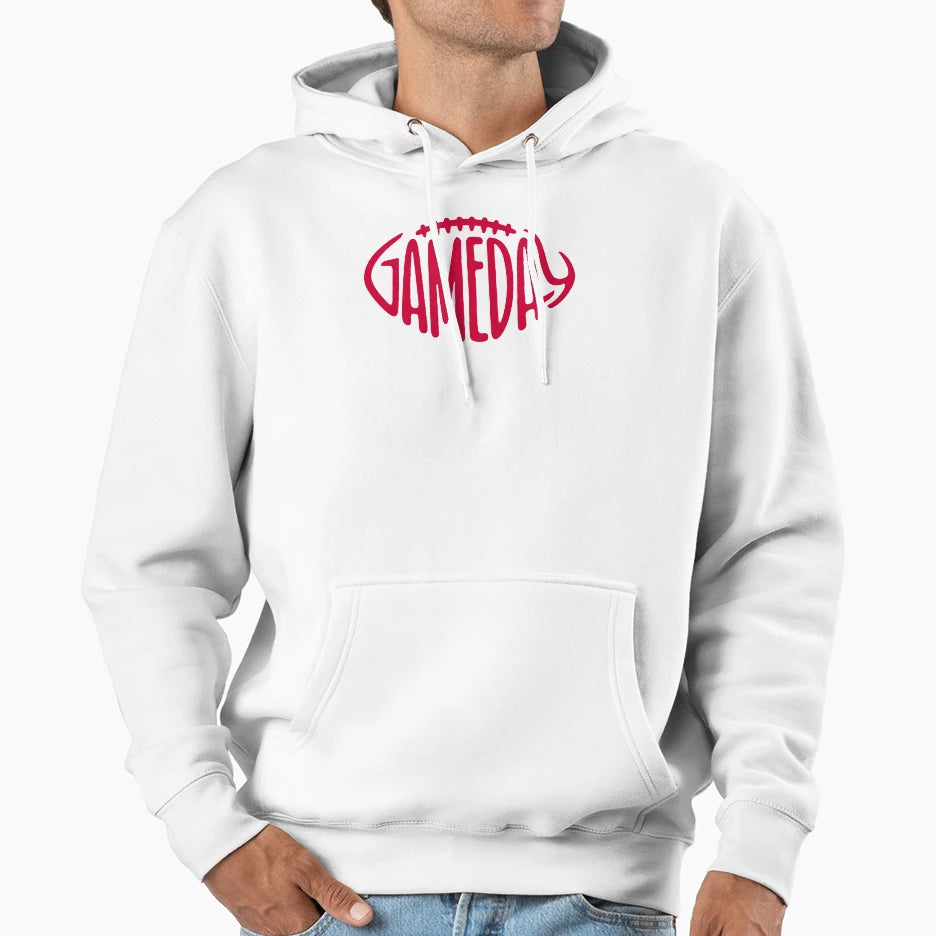 Gameday Crimson Red Football Hoodie - Custom Art Print Unisex - T-Shirt, Sweatshirt, Hoodie