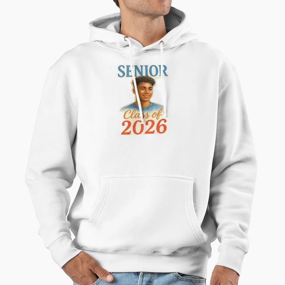Senior Class 2026 Watercolor Painting Hoodie - Fun Novelty Design Men Women - T-Shirt, Sweatshirt, Hoodie