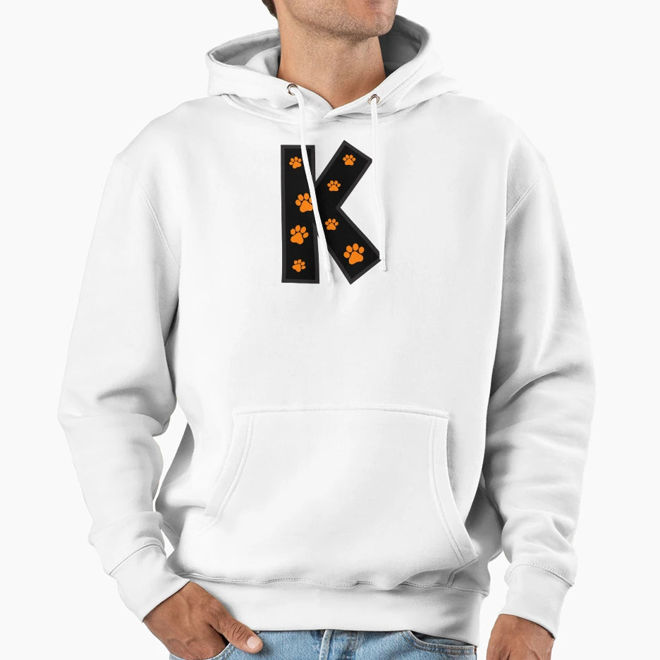 Paw Alphabet Hoodie - Minimalist Print for Adults - T-Shirt, Sweatshirt, Hoodie