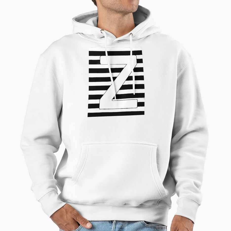 Z Letter Black And White Minimalist Hoodie - Graphic Print Unisex - T-Shirt, Sweatshirt, Hoodie