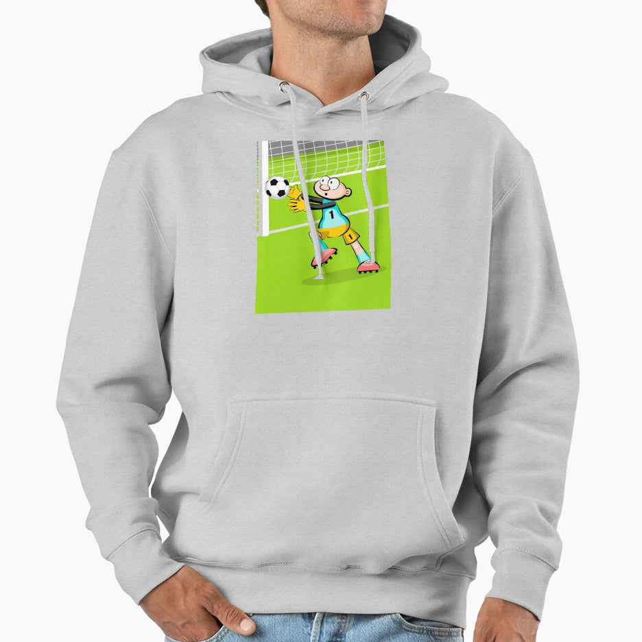Soccer Goalkeeper Catching Ball Hoodie - Custom Art Print for Adults - T-Shirt, Sweatshirt, Hoodie