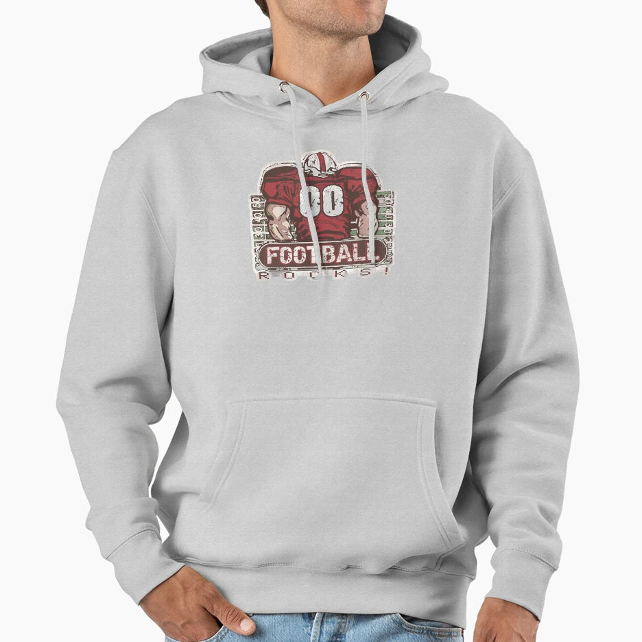 00 Football Rocks Red Team Hoodie - Novelty Apparel Unisex - T-Shirt, Sweatshirt, Hoodie