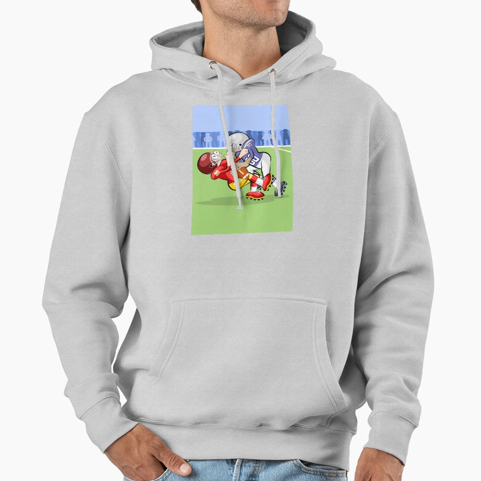 American Football Player Frontal Hoodie - Casual Everyday Wear for Adults - T-Shirt, Sweatshirt, Hoodie