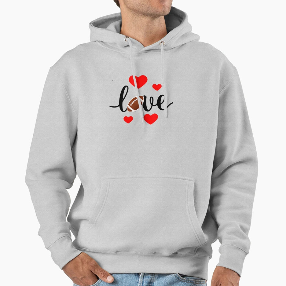 Love Football Hoodie - Aesthetic Graphic for Adults - T-Shirt, Sweatshirt, Hoodie