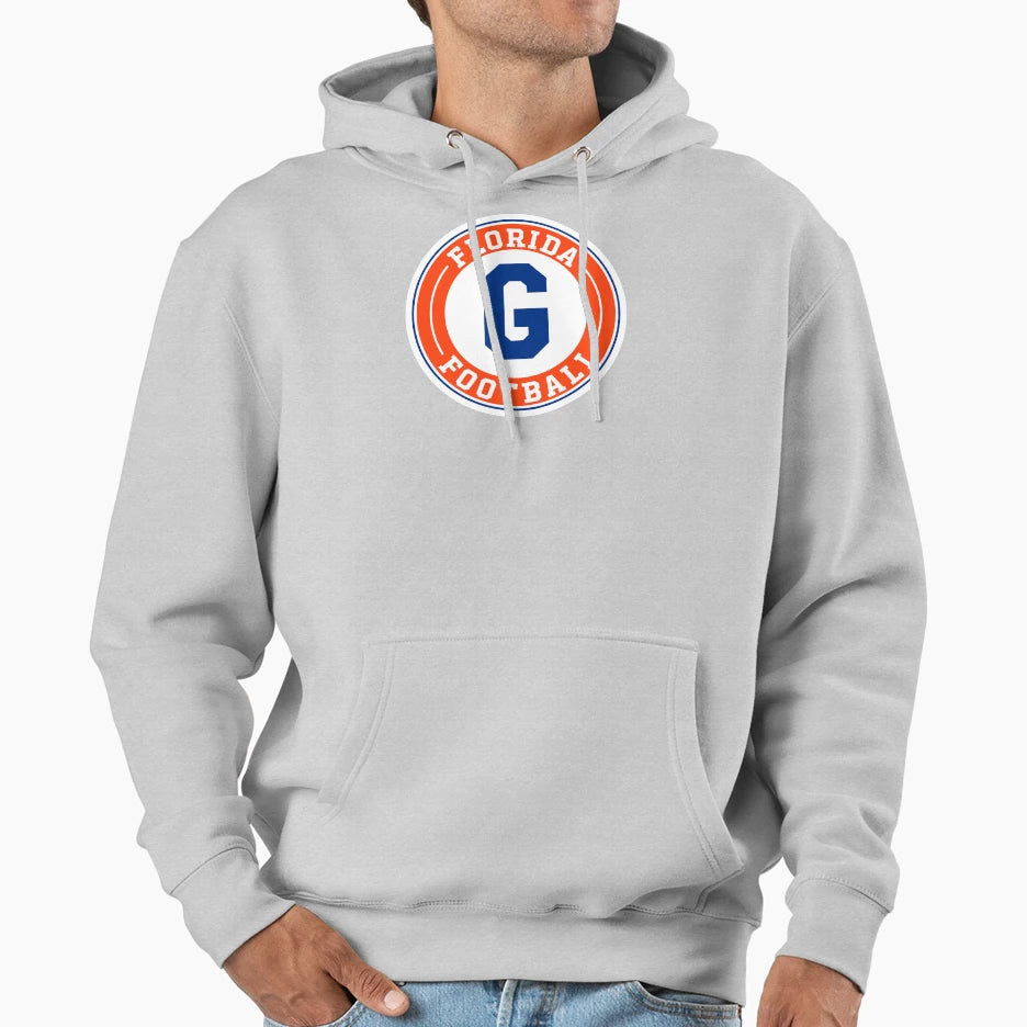 Florida Football Round Badge Hoodie - Casual Everyday Wear for Adults - T-Shirt, Sweatshirt, Hoodie