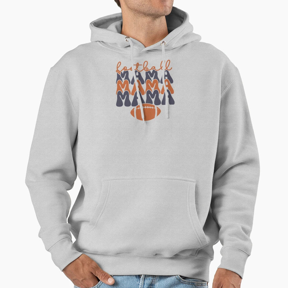 Football Mama Hoodie - Trendy Graphic for Adults - T-Shirt, Sweatshirt, Hoodie