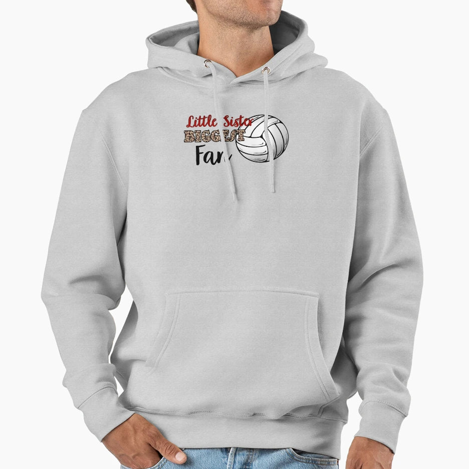 Volleyball Little Sister Biggest Fan Hoodie - Graphic Print Men Women - T-Shirt, Sweatshirt, Hoodie