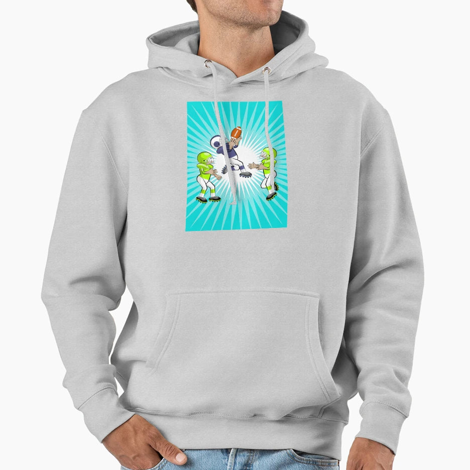 American Football Player Stays Ball Hoodie - Aesthetic Graphic for Adults - T-Shirt, Sweatshirt, Hoodie