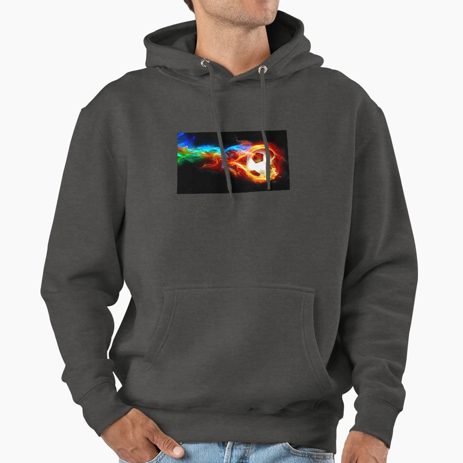 Soccer Fire Hoodie - Novelty Apparel Men Women - T-Shirt, Sweatshirt, Hoodie