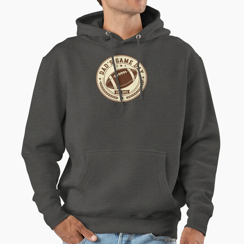 Dads Game Day Football Badge Hoodie - Fun Novelty Design Unisex - T-Shirt, Sweatshirt, Hoodie