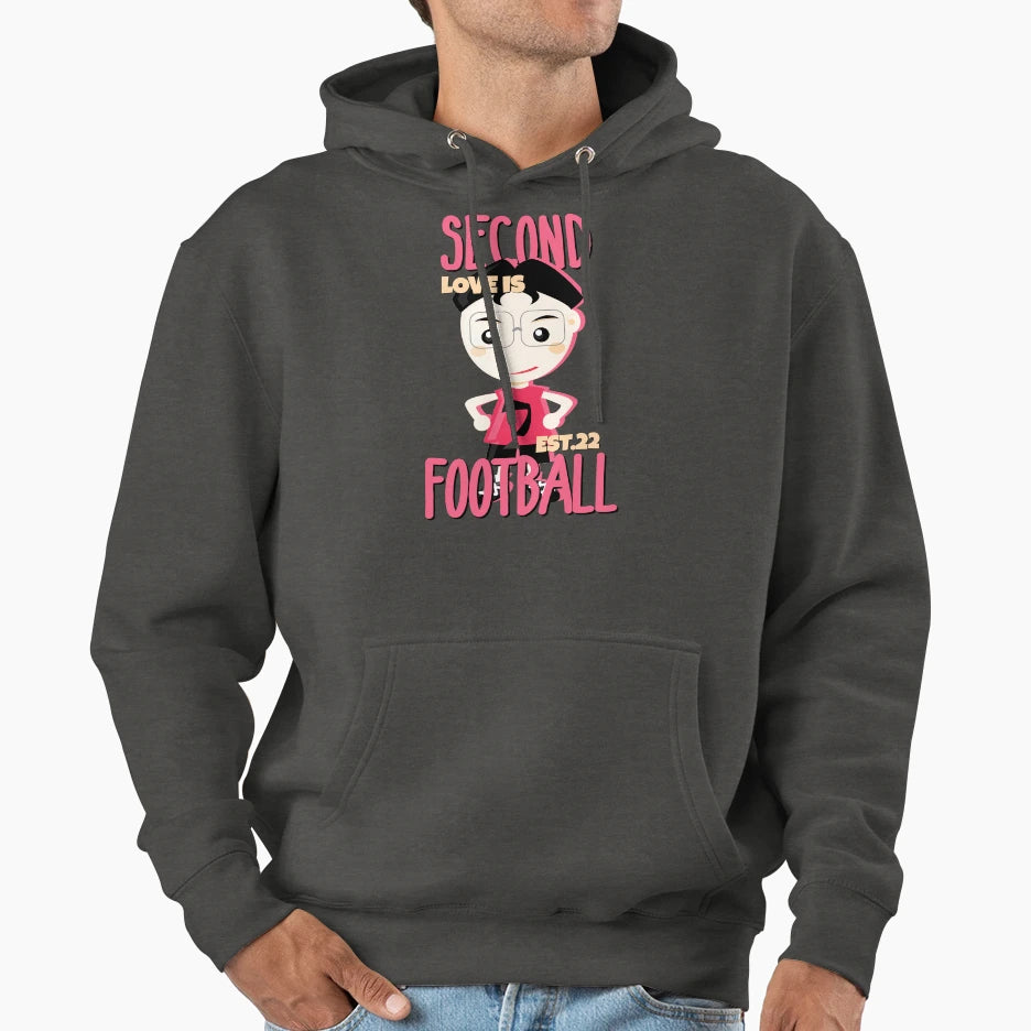 Second Love Is Footbal Hoodie - Trendy Graphic for Adults - T-Shirt, Sweatshirt, Hoodie