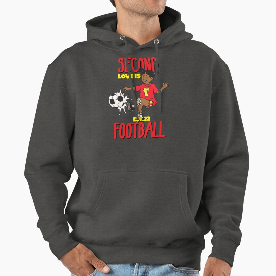 Second Love Is Footbal Hoodie - Graphic Print Unisex - T-Shirt, Sweatshirt, Hoodie