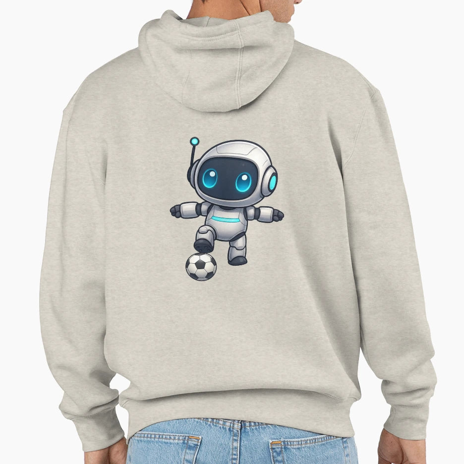 Futuristic Robot Illustration Playing Hoodie - Streetwear Style for Adults - T-Shirt, Sweatshirt, Hoodie