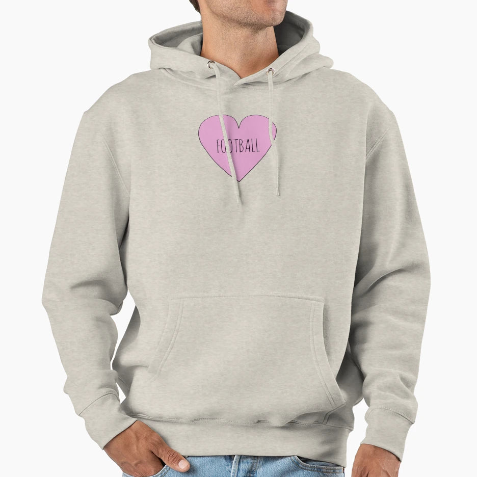 Football Love Hoodie - Minimalist Print Unisex - T-Shirt, Sweatshirt, Hoodie