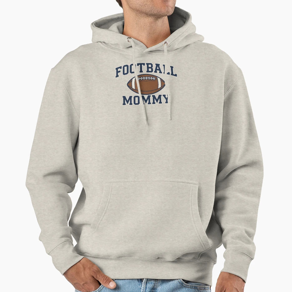 Football Mommy Sports Logo Hoodie - Minimalist Print for Adults - T-Shirt, Sweatshirt, Hoodie