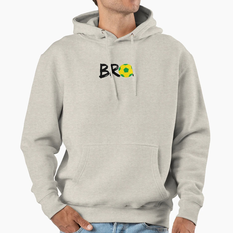Bro Soccer Ball Minimal Sporty Hoodie - Casual Everyday Wear Men Women - T-Shirt, Sweatshirt, Hoodie