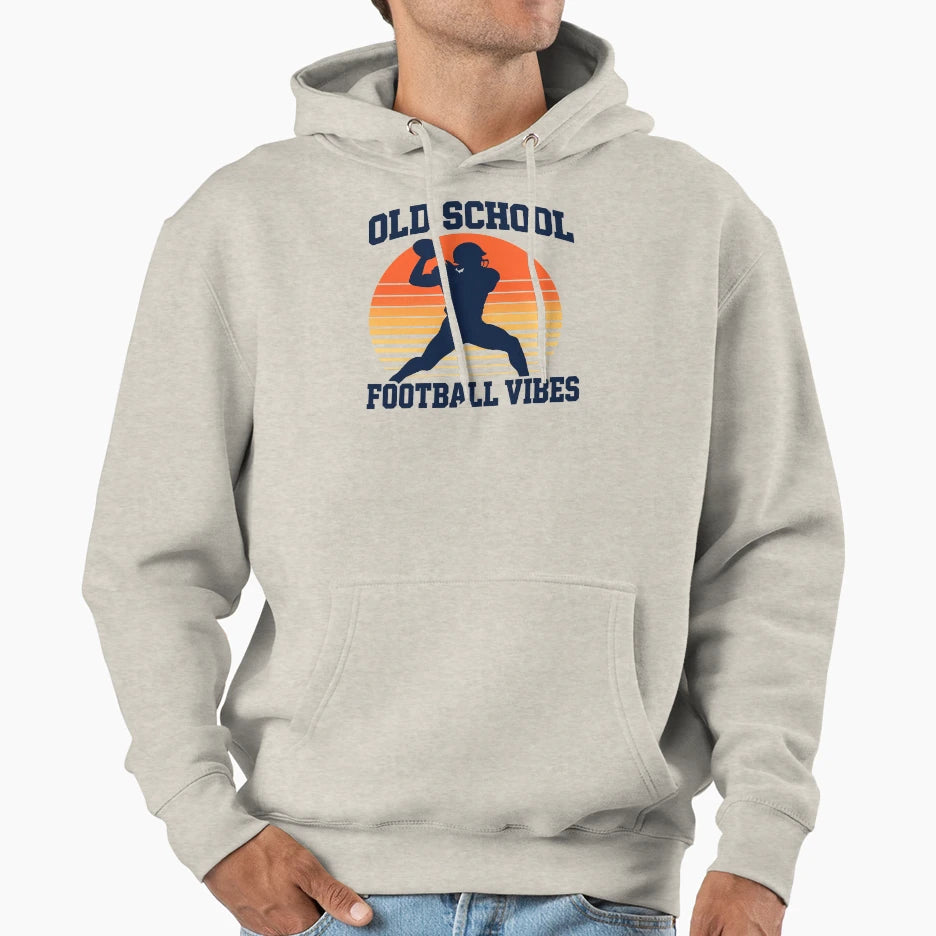 Old School Football Vibes American Hoodie - Streetwear Style for Adults - T-Shirt, Sweatshirt, Hoodie