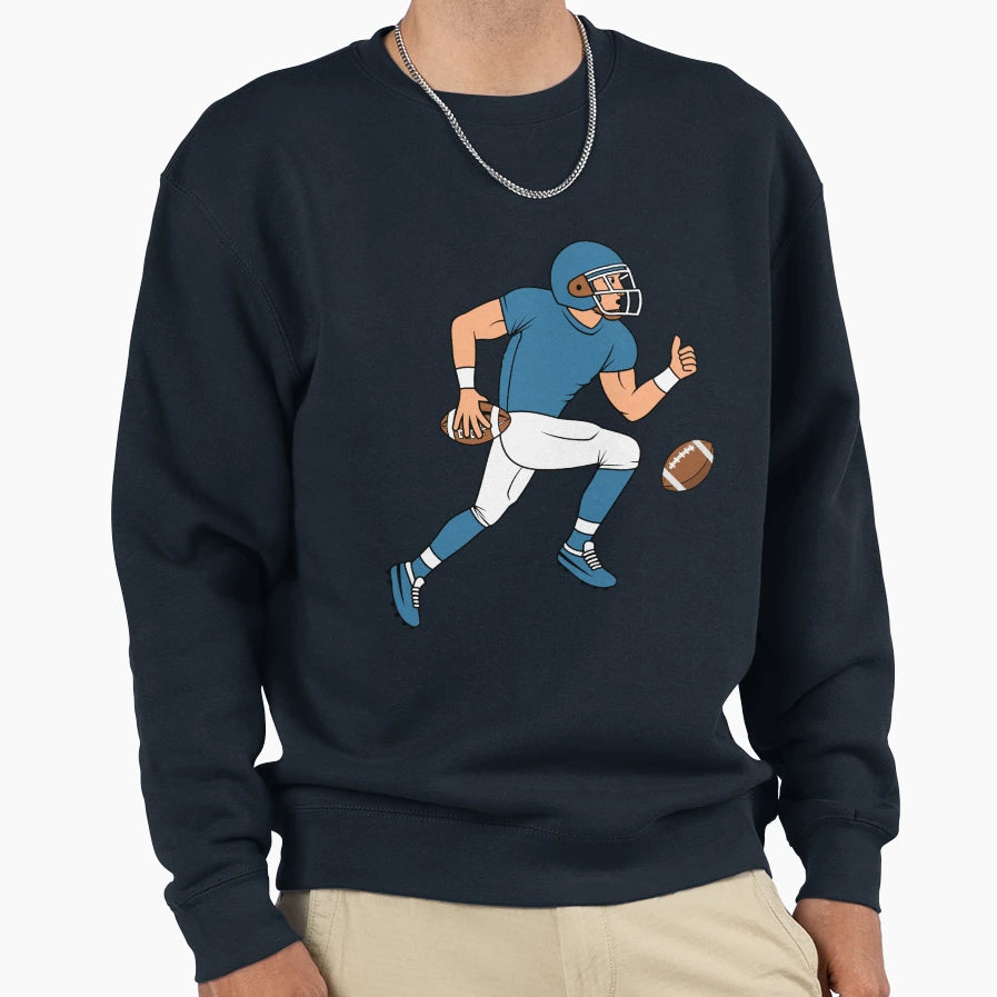 American Football Cartoon Sweatshirt - Graphic Print for Adults - T-Shirt, Sweatshirt, Hoodie