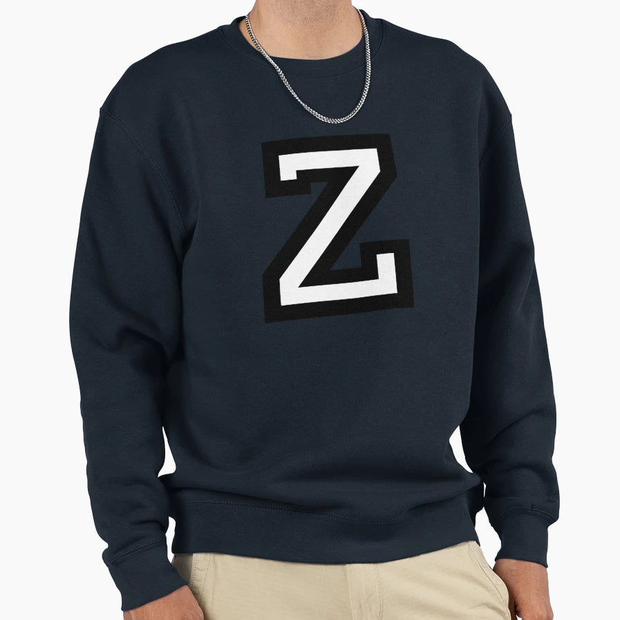 Letter Z Two Color Sweatshirt - Trendy Graphic for Adults - T-Shirt, Sweatshirt, Hoodie