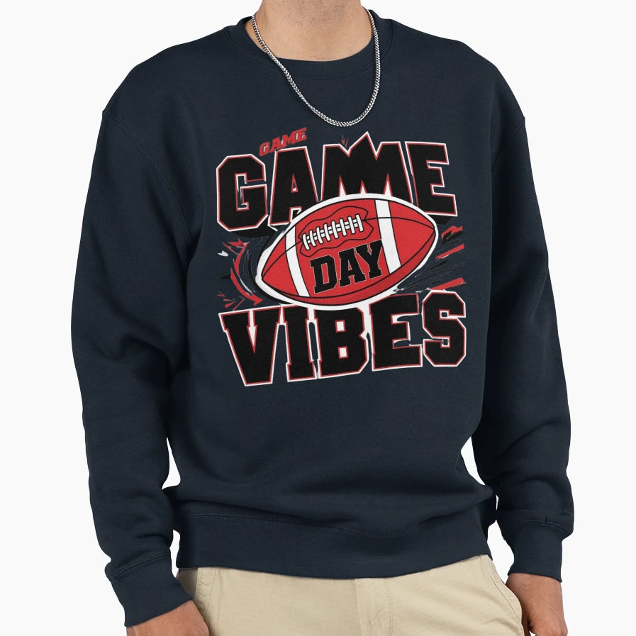 Game Day Vibes Dynamic Football Sweatshirt - Fun Novelty Design Men Women - T-Shirt, Sweatshirt, Hoodie