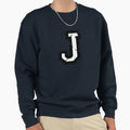 Letter J Distressed Two Color Black Sweatshirt - Fun Novelty Design Unisex - T-Shirt, Sweatshirt, Hoodie