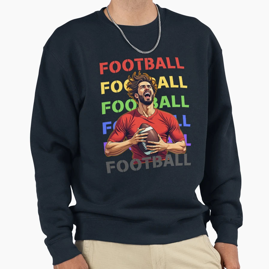 Football Fanatic Sweatshirt - Trendy Graphic for Adults - T-Shirt, Sweatshirt, Hoodie