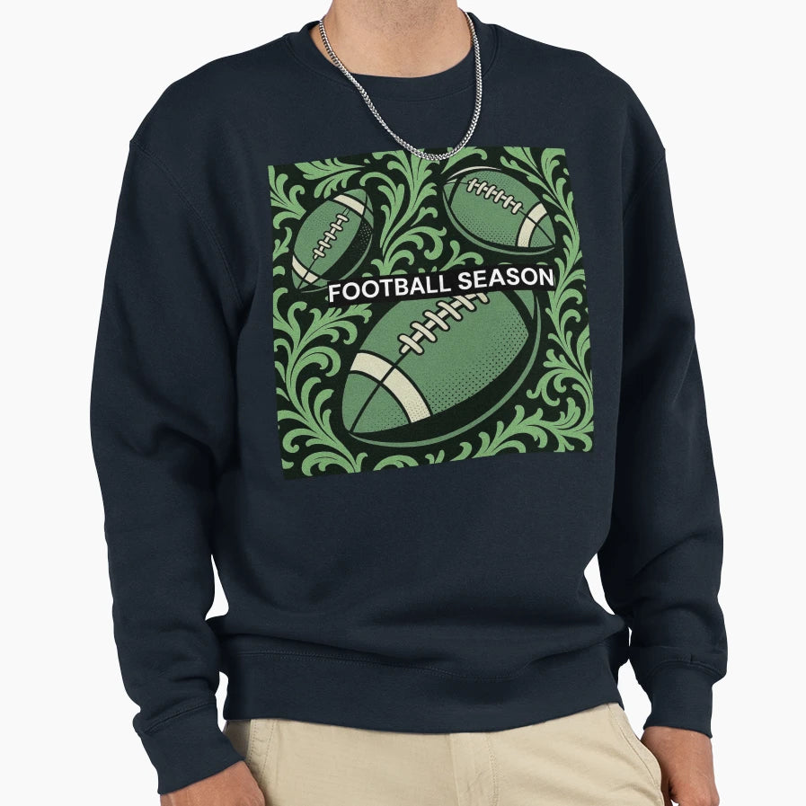 Football Season Baroque Sweatshirt - Unique Graphic for Adults - T-Shirt, Sweatshirt, Hoodie