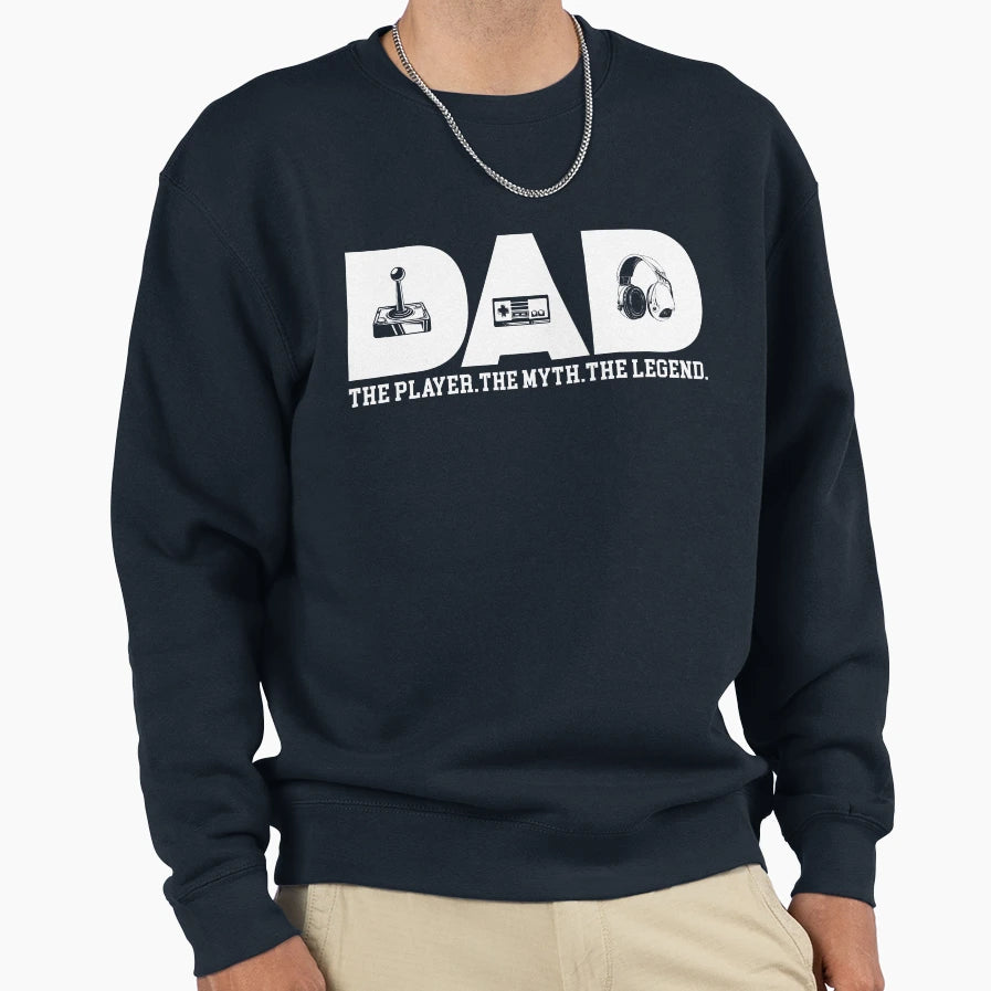 Dad Player Myth Legend Video Games Gear T-Shirt - Unique Graphic for Adults - T-Shirt, Sweatshirt, Hoodie