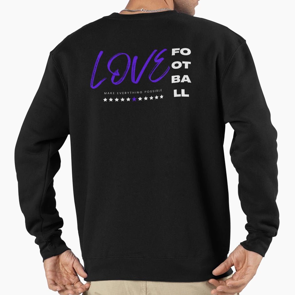 Love Football Blue Sweatshirt - Graphic Print Men Women - T-Shirt, Sweatshirt, Hoodie