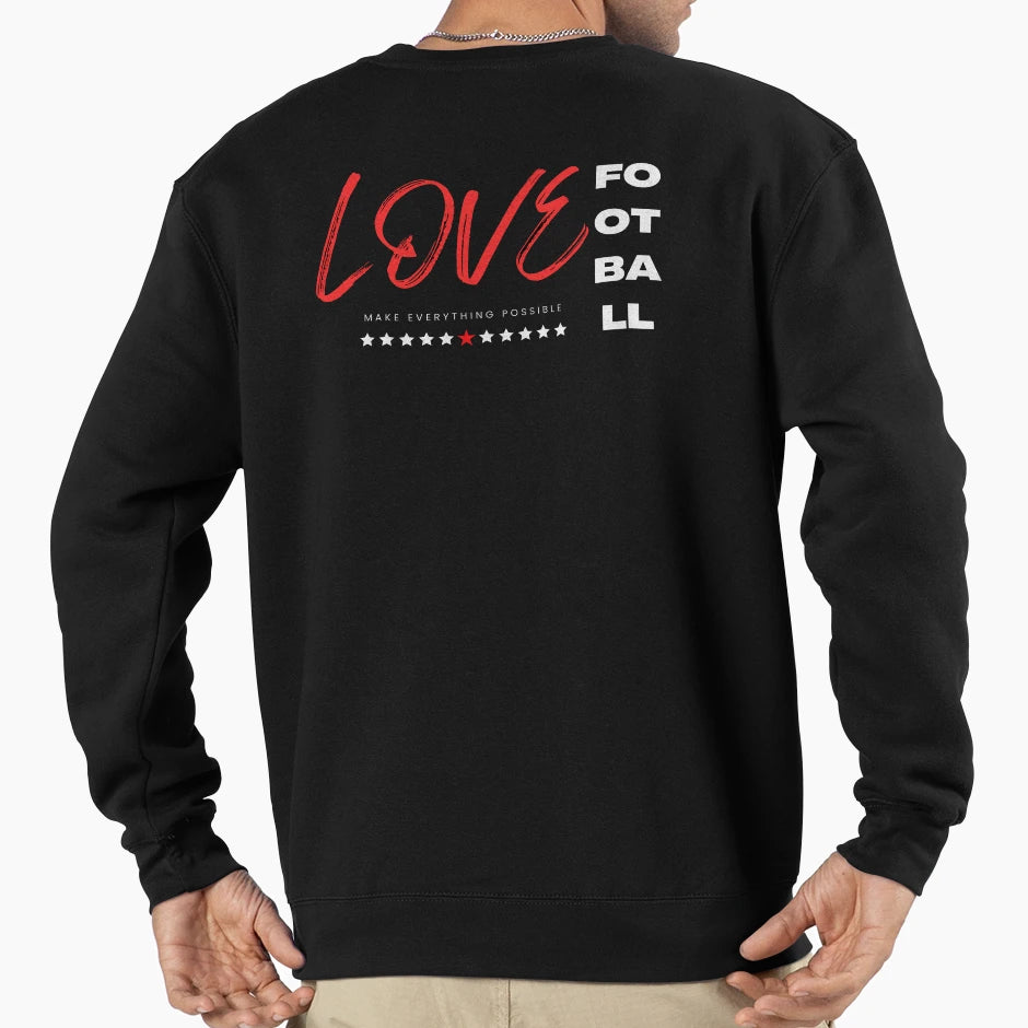 Love Football Red Sweatshirt - Graphic Print Men Women - T-Shirt, Sweatshirt, Hoodie