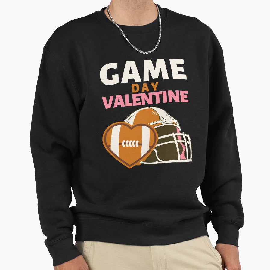 Funny Game Day Valentine Rugby Sweatshirt - Fun Novelty Design for Adults - T-Shirt, Sweatshirt, Hoodie
