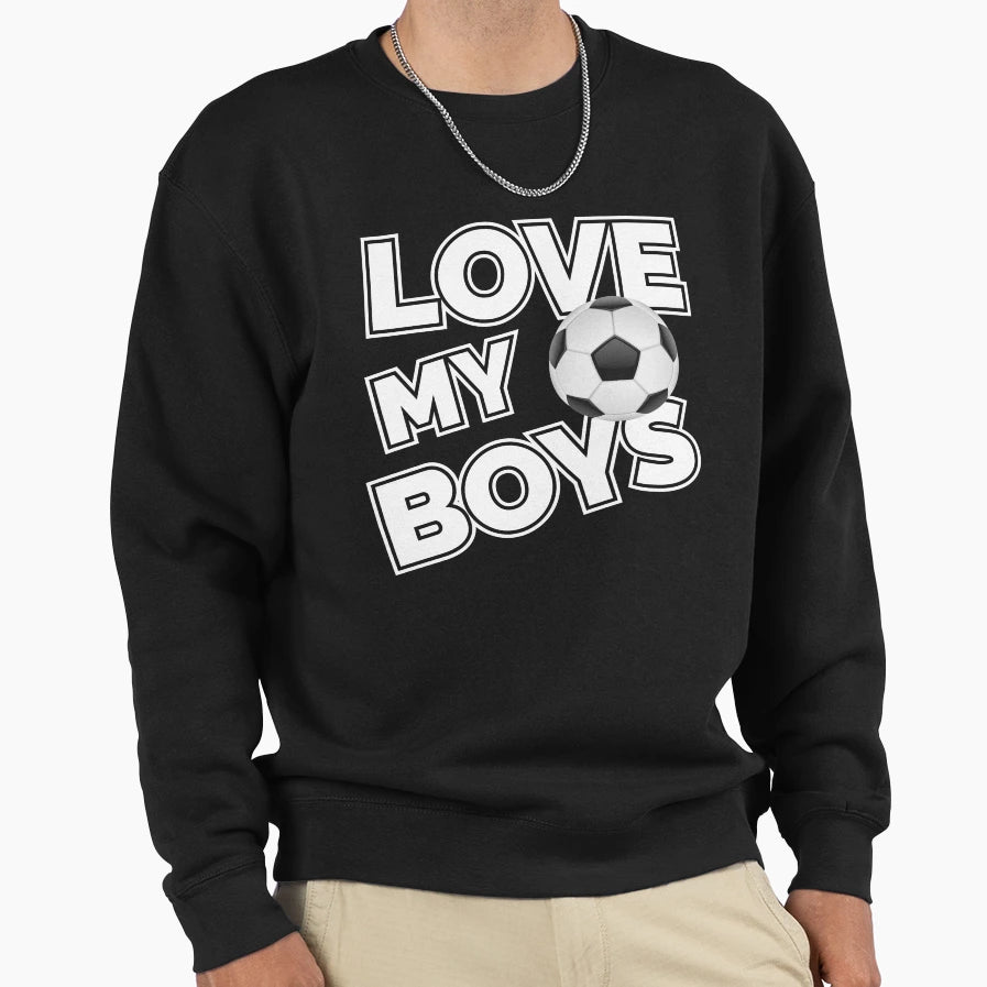 Love My Football Soccer Mom Dad Sweatshirt - Custom Art Print for Adults - T-Shirt, Sweatshirt, Hoodie