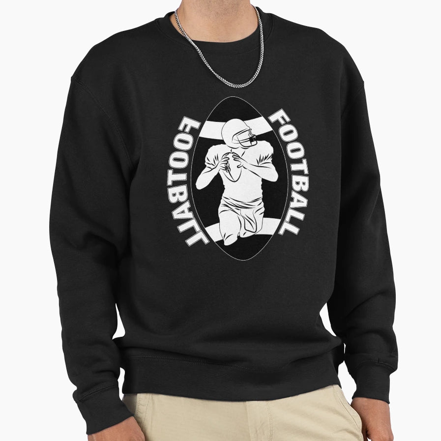 White Football Player Black Football Sweatshirt - Streetwear Style Unisex - T-Shirt, Sweatshirt, Hoodie