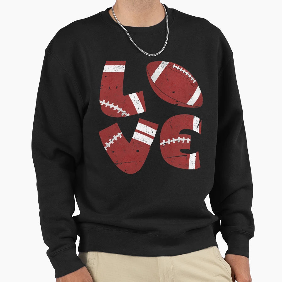 Love Football Sweatshirt - Minimalist Print Unisex - T-Shirt, Sweatshirt, Hoodie