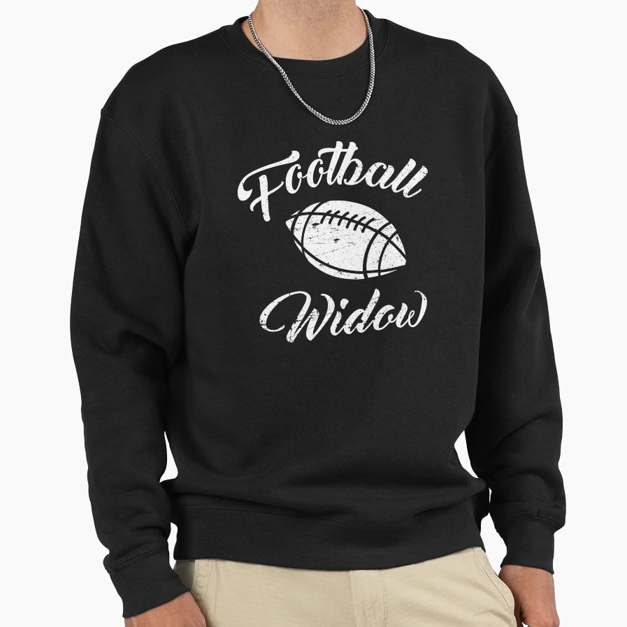 Football Widow Funny Sarcastic Novel T-Shirt - Aesthetic Graphic Men Women - T-Shirt, Sweatshirt, Hoodie