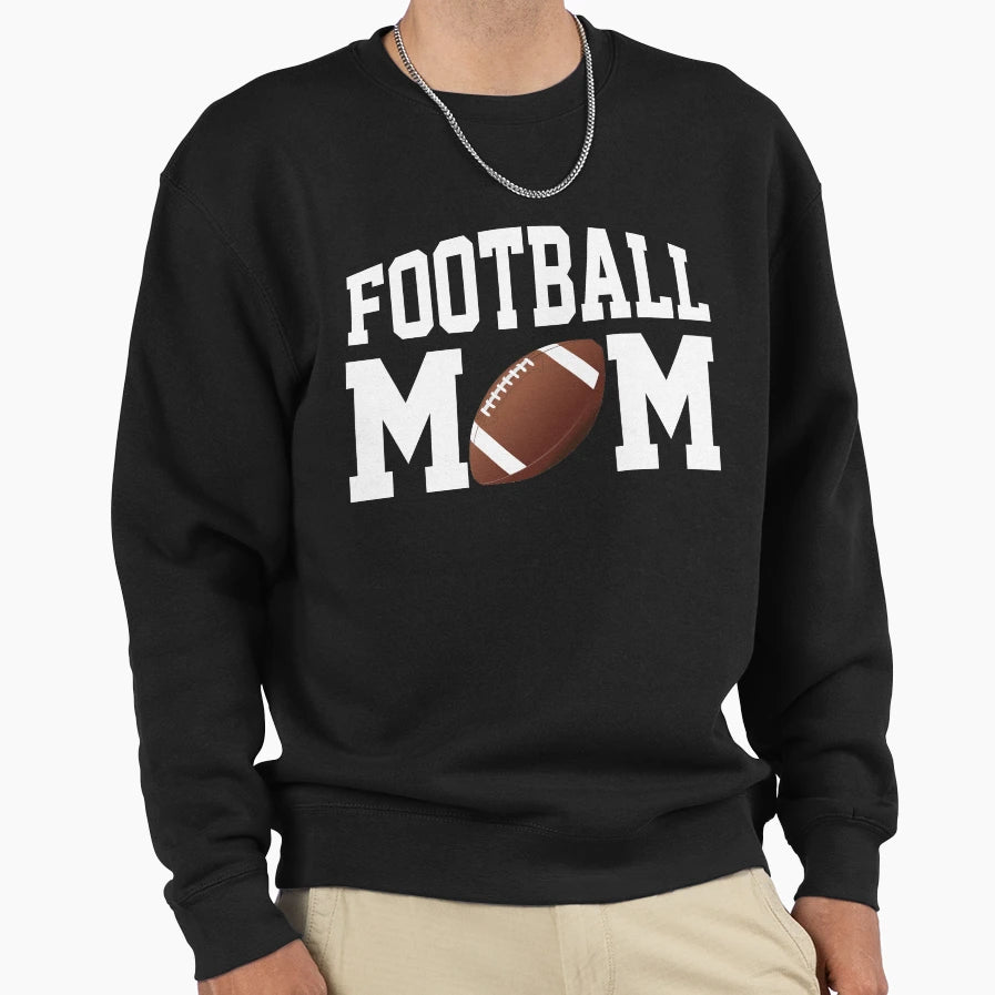 Fun Football Mom White Text Sweatshirt - Casual Everyday Wear for Adults - T-Shirt, Sweatshirt, Hoodie