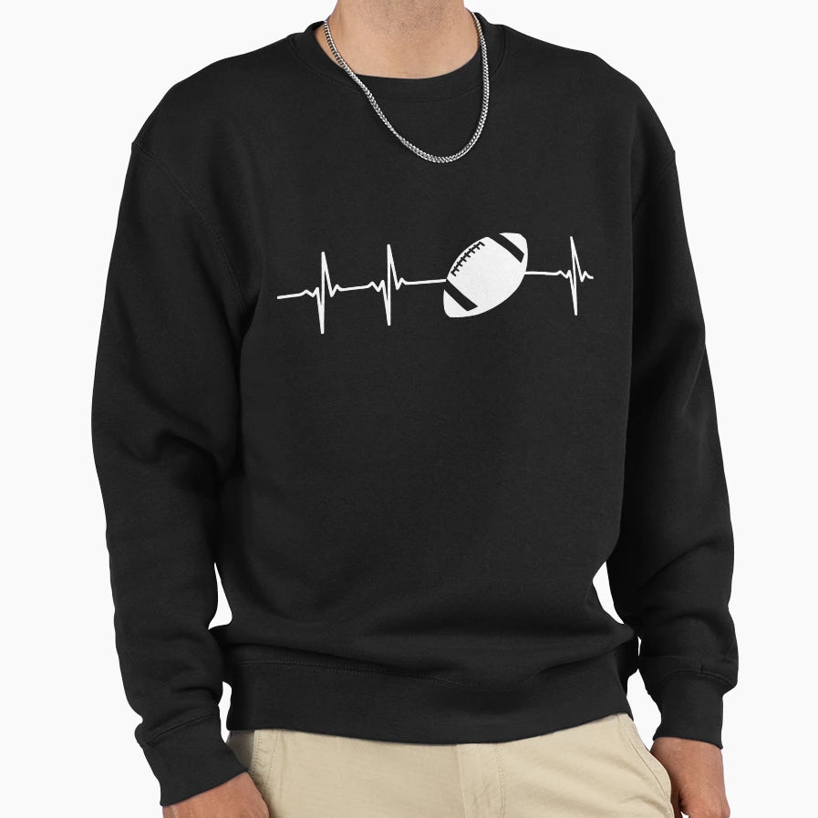 American Football Heartbeat Sweatshirt - Graphic Print for Adults - T-Shirt, Sweatshirt, Hoodie