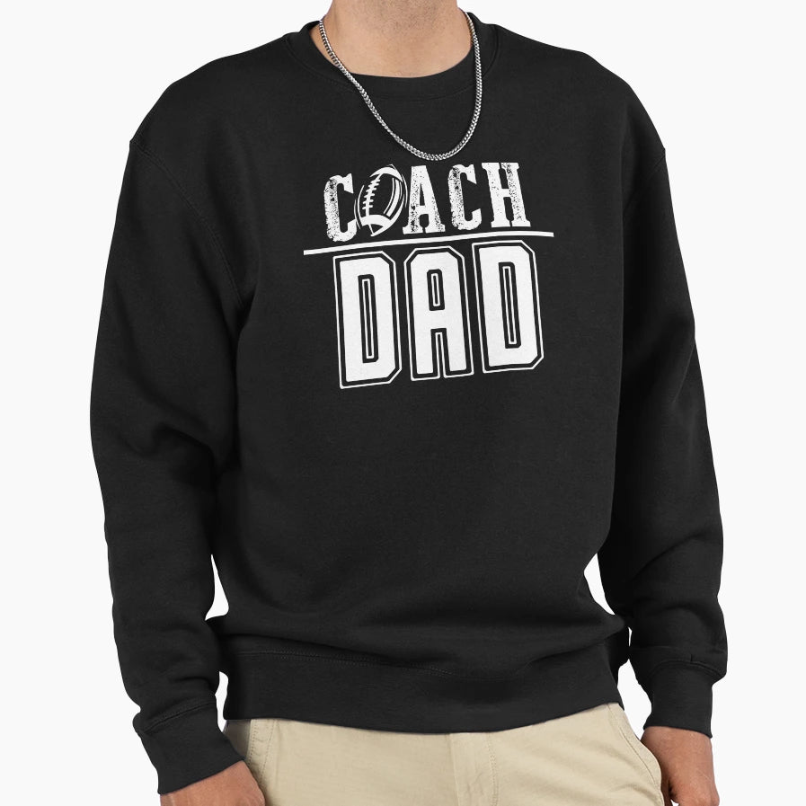 Coach Dad White Sweatshirt - Casual Everyday Wear for Adults - T-Shirt, Sweatshirt, Hoodie